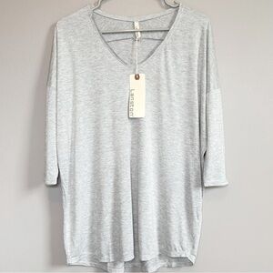 NWT REVOLVE LANSTON Quarter Sleeve Top Gray Size Small